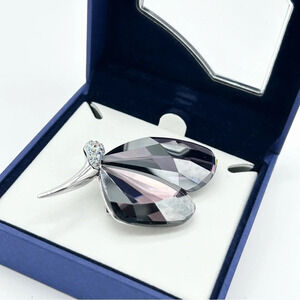 Swarovski Crystal Paradise Bugs Dianora Butterfly Violet Satin Brooch 2007